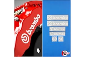 RG Brembo Stickers Combo Set, 6-Pieces for 4-6 Pistons Brakes - White