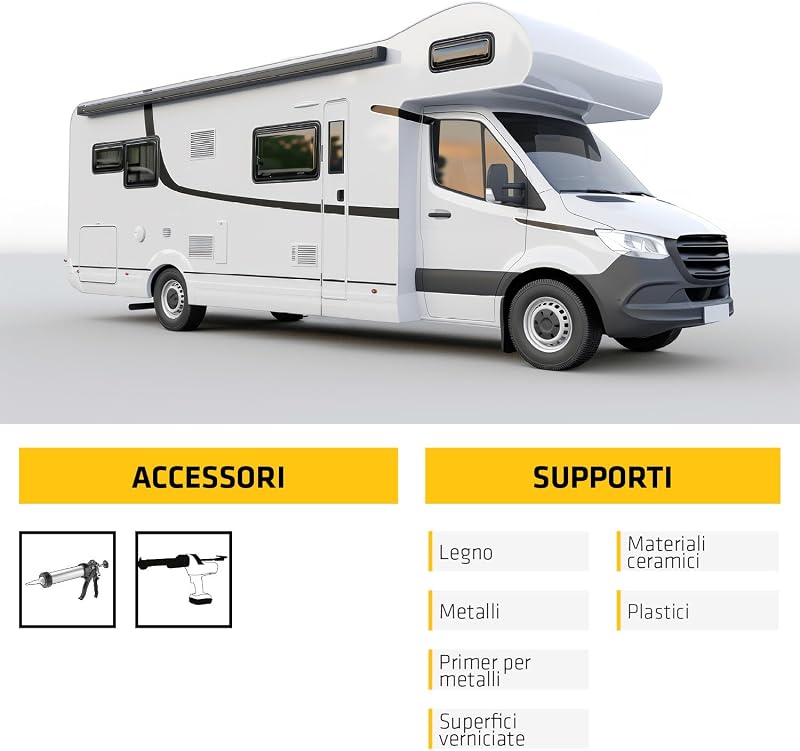 - Sigillante per auto e camper - Sikaflex 521 UV - Bianco - 300ml