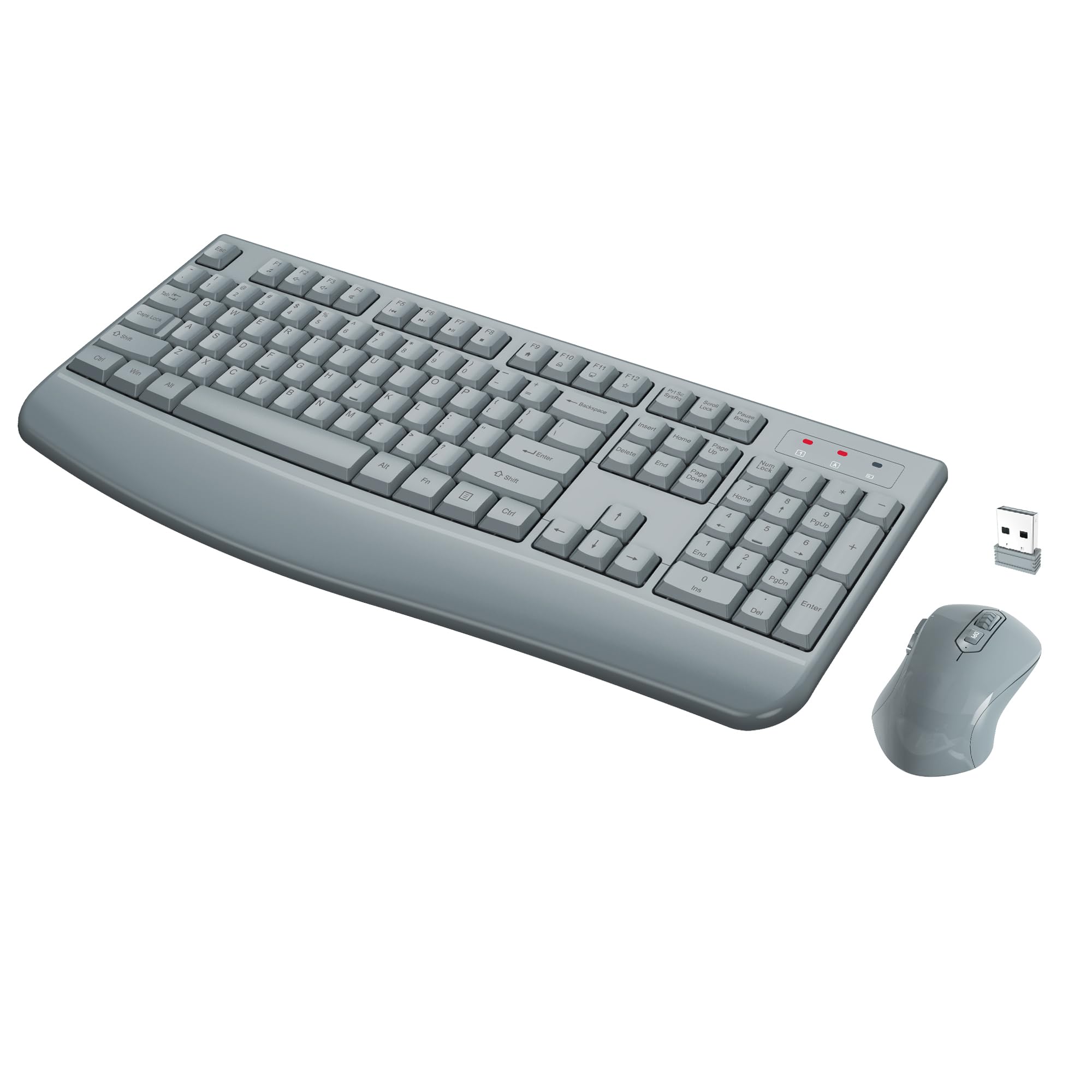 Wireless Keyboard and Mouse Combo, Full-Sized 2.4GHz Wireless Keyboard ...