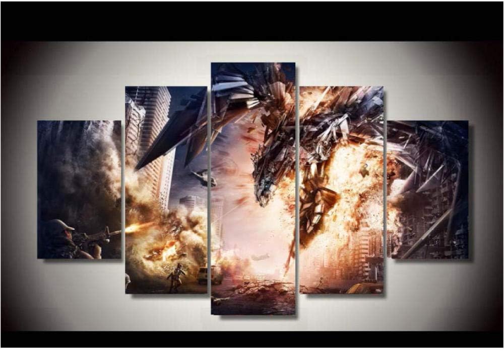 Lllyzz Canvas Paintings Framework Printed Anime Dragon 5 Piece Painting Wall Art Children's Room Decor Poster Canvas Painting by Numbers Prints On Canvas 150X80CM