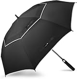 ZOMAKE Golf Umbrella 54in Windproof Rainproof Double Canopy Black view 1
