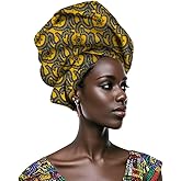 African Nigerian Style Printed Polyester Women'S Geometric Pattern Wax Printed Headscarf Shawl