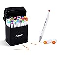 Ohuhu Markers Alcohol Based Double Tipped Art Markers for Kids, Adults Coloring Drawing Illustrations, 40 Unique Colors + 1 C