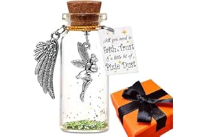 CATABUBU All You Need is Faith Trust and A Little Bit of Pixie Dust, Fairy Decorative Bottle Gift for Her Granddaughter Daughter Sister Niece Bff, Funny Fairy Gift for Teen Girls, Glass, No Gemstone