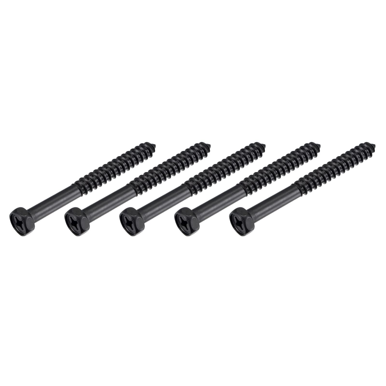 METALLIXITY Hex Lag Screws (5/16" x 3") 5Pcs, Carbon Steel Phillips Self-Tapping Wood Bolts - for Household Applications