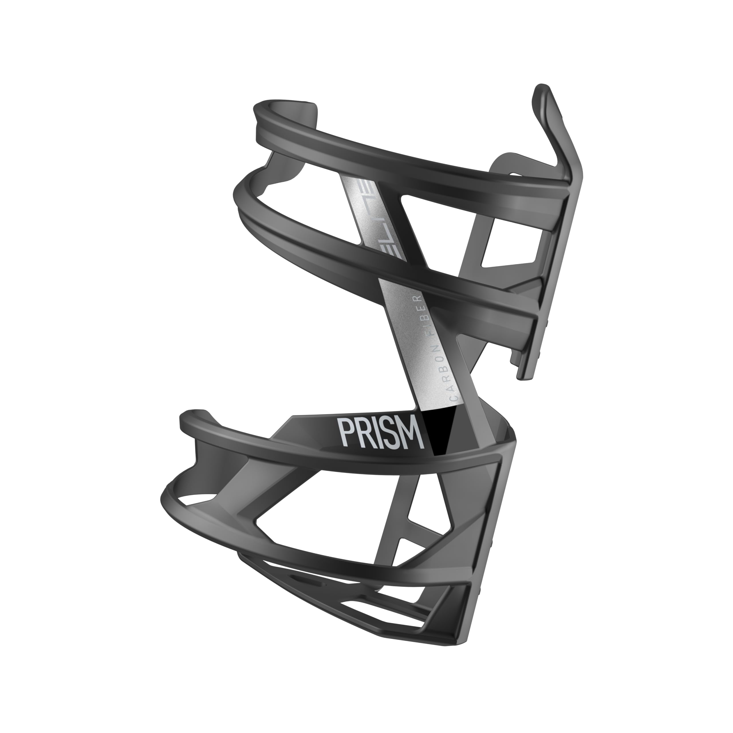 Elite Prism Carbon Bottle Cage Left Mat Black Graphic – Ultra Lightweight Side-Entry Carbon Fibre Bike Bottle Holder – For MTB, Gravel & Small Frames — image 1