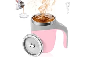 Flexyony Self Stirring Coffee Mug Automatic Magnetic Stirring Coffee Mug Magnetic Stirring Coffee Mug USB Rechargeable Electric Mixing Cup For Office/Coffee/Tea/Hot Chocolate/Milk 13oz/380ml (Pink)