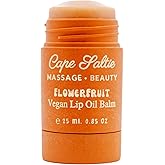 Cape Saltie · Massage Beauty Flowerfruit Vegan Oil Lip Balm in "Mermaid Fruit" — Grapefruit (25ml, 0.85 oz, Jumbo Size Peach Tint) | Nourish, Hydrate, Moisturize | Infused with Natural Fruit Oil