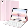 TQQ for iPad 10th Generation Case with Keyboard (10.9", 2022) & iPad (A16) 11th Gen (11", 2025) - Magnetic Wireless Detachable Keyboard, Stand Folio Cover with Pencil Holder, Thin & Light (Pink)
