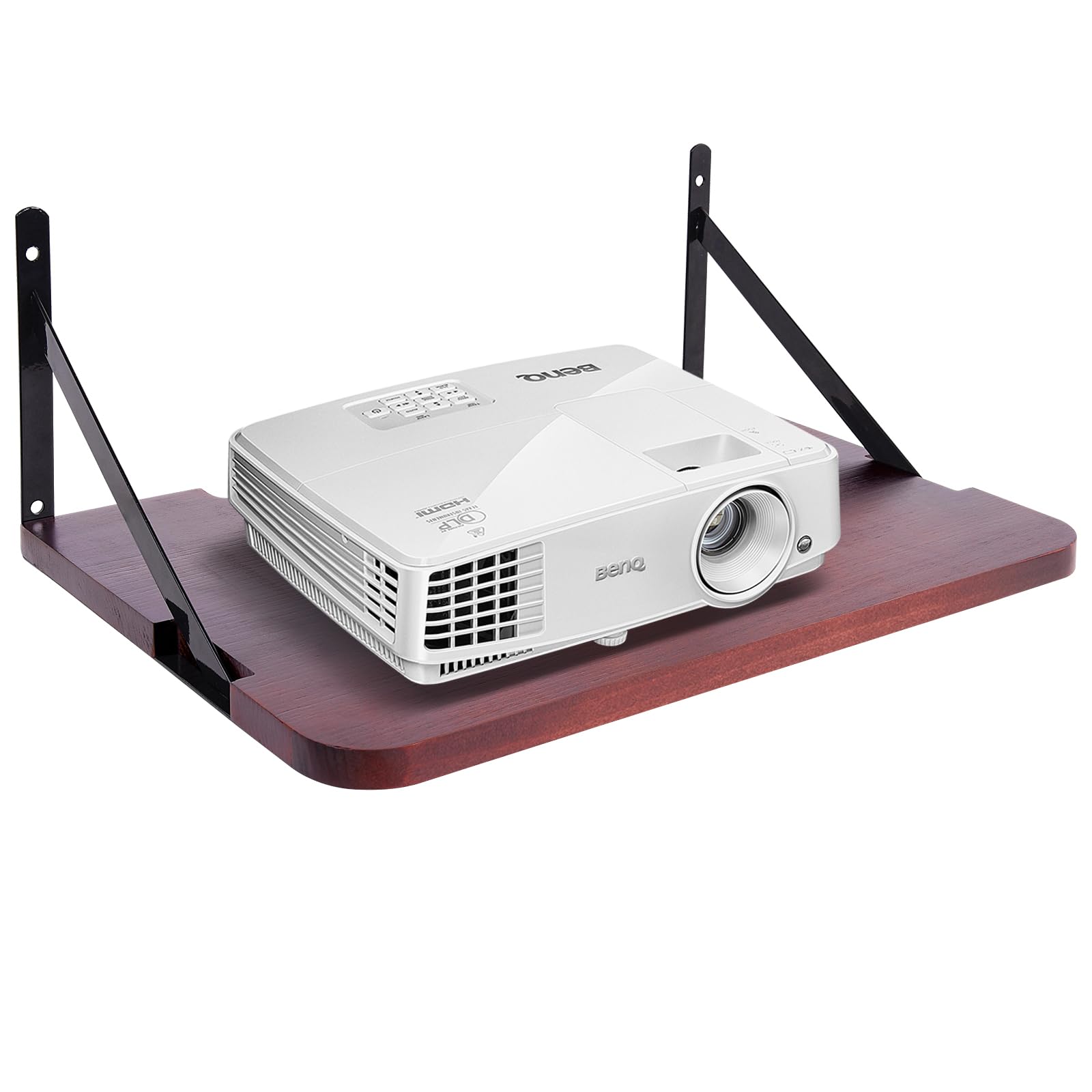 Photo 1 of Projector Shelf,16.2" x 11"(L*W),Projector Wall Mount Floating Shelf, Projector Stand,Projector Rack Holder,Projector Mount,Router Shelf Modem Cable Box Shelf for Xbox Series PS5 PS4 Solid Wood Red-T