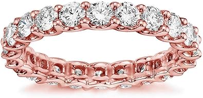 VIP Jewelry Art 14k Rose Gold Round Diamond Eternity Anniversary EWB001VIP
