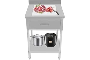 Jiabailie Stainless Steel Table with Drawer,Stainless Steel Kitchen Work Table with Drawer and Backsplash,Commercial Food Prep Workstation,Heavy Duty Worktable for Kitchen,Restaurant,Garage