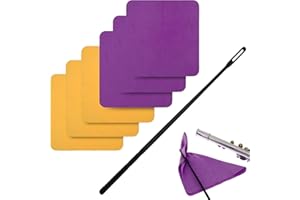 REMAGIC Flute Cleaner Care Cleaning Kit, Flute Cleaning Rod and Clothes, Flute Cleaning Rod Cleaning Swabs, Flute Cleaning Kit with 6 Microfiber Cleaning Clothes, Musical Instruments Polishing and Cleaning