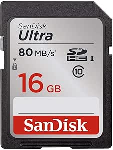 SanDisk Ultra 16GB Class 10 SDHC Memory Card Up to 80MB/S- SDSDUN-008G-G46 [Newest Version]