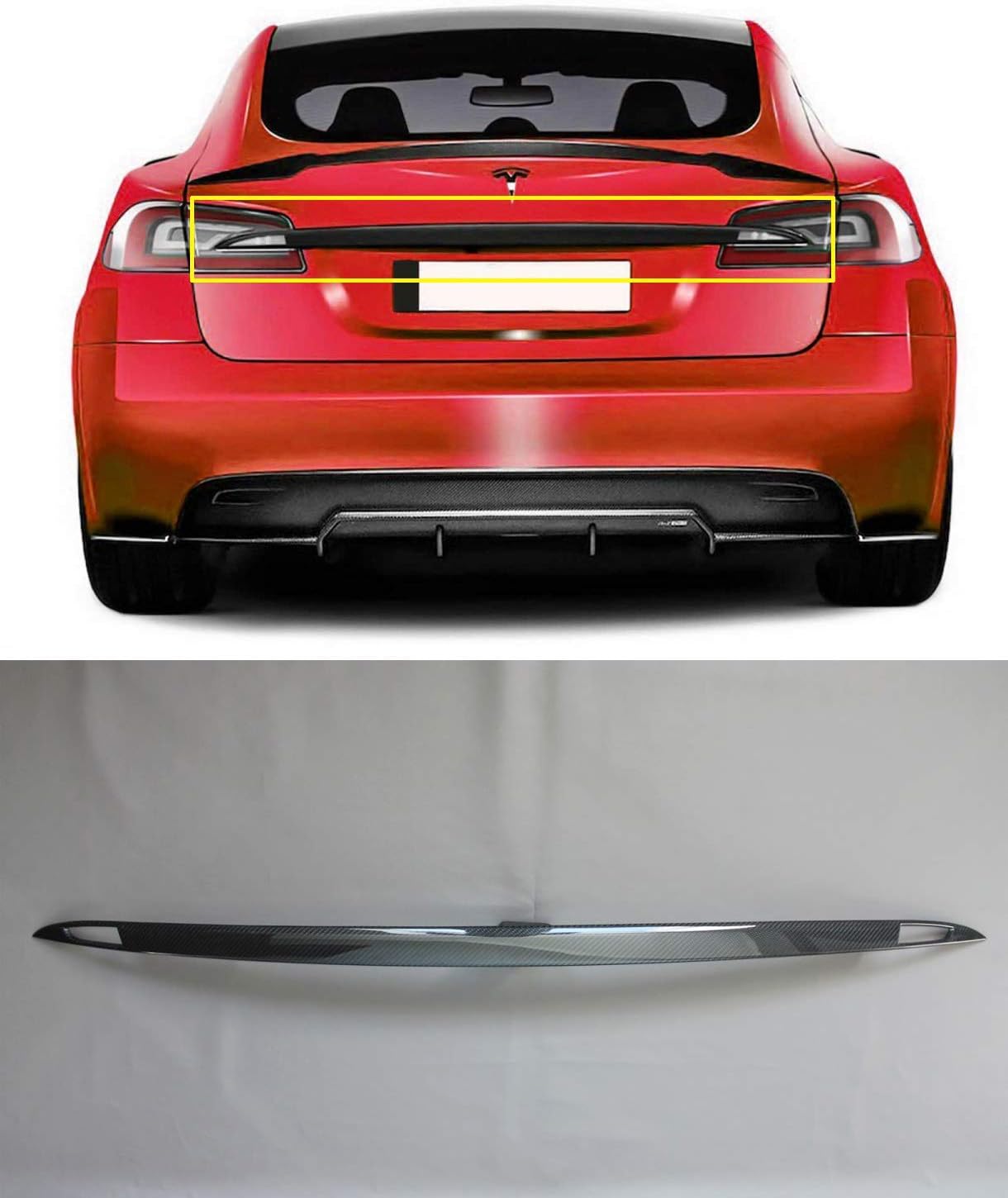 Amazoncom Tesla Model S Carbon Fiber Trunk Trim Cover