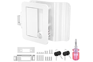 RISTOW 2023 Upgraded RV Entry Door Lock with Single Lock Cylinder, RV Travel Trailer Entry Door Lock with Keys for Camper Horse Trailer Cargo Hauler Door Latch Handle Replacement