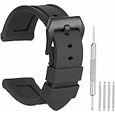 HARFINGTON Silicone Watch Band Quick Release Flexible Soft Rubber H-type Watch Strap with Stainless Steel Clasp Replacement Wristband for Men