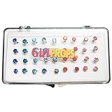 Set Of 36 1/8" Crystal Stud Earrings, 18 Pairs, On