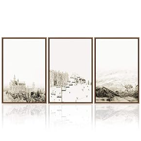 signwin 3 Piece Framed Canvas Wall Art Natural...