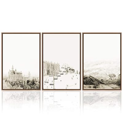 signwin 3 Piece Framed Canvas Wall Art Natural...