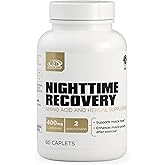AdvoCare Nighttime Recovery Amino Acid & Herbal Supplement - Muscle Recovery Supplement with Ashwagandha, L-Arginine, Magnesium & More - 60 Caplets