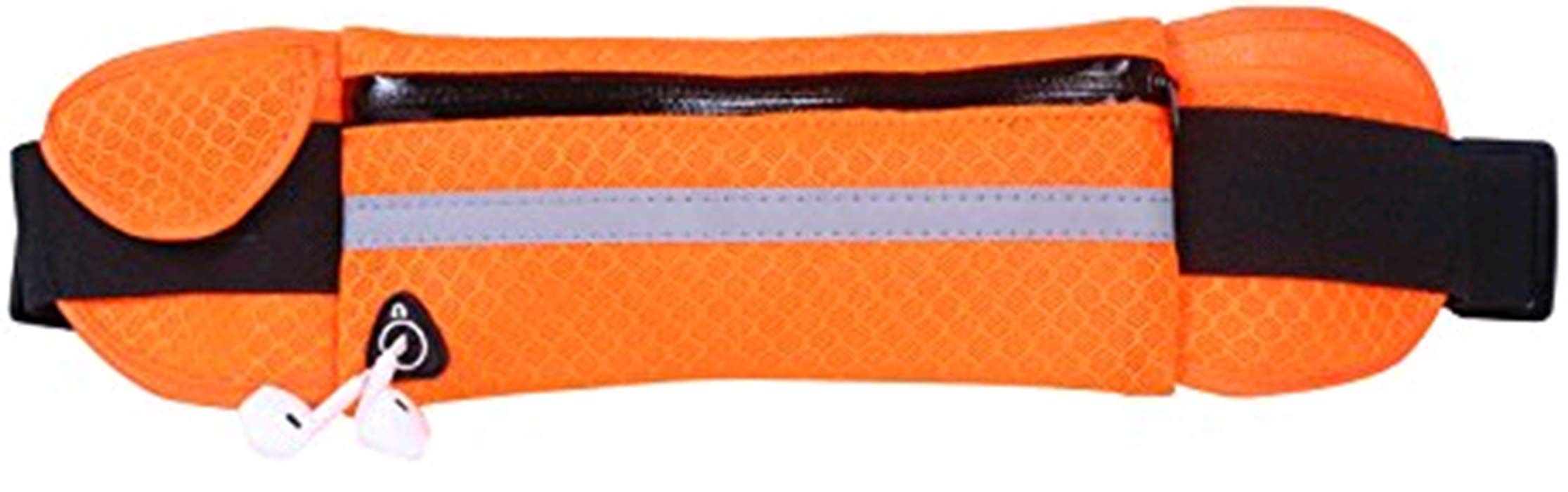 Ranvi Breathable Running Belt Waist Pack, Resistant Runners Belt Fanny Pack for Hiking Fitness, Adjustable Running Pouch for All Kinds of Phones iPhone Android Windows, Orange Color.