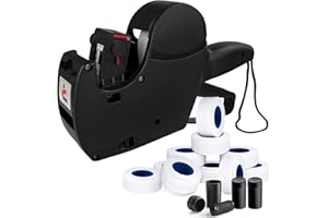 hatisan 8 Digits Pricing Gun Price Tag Gun,Price Gun with Labels with 3 Ink Refill Label Gun Pricing Guns and 10 Roll Label Paper for Office Retail Shop Grocery Store Organization Marking(Black)