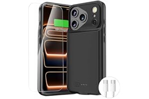 BOPPS Battery Case for iPhone 17 Pro Max 【Fit 15W Fast】,Real Powerful 8500mAh Portable Charger Case 360°Protection Rechargeable Extended Charging case for iPhone 17 pro max 6.9inch,(Black)