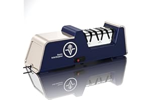 Homly Professional Electric Knife Sharpeners for Kitchen Knives with Diamond Abrasives and Precision Angle Guides, Multifunctional 3-Stage Slots, Applicable to Straight Knife and Ceramic Knife