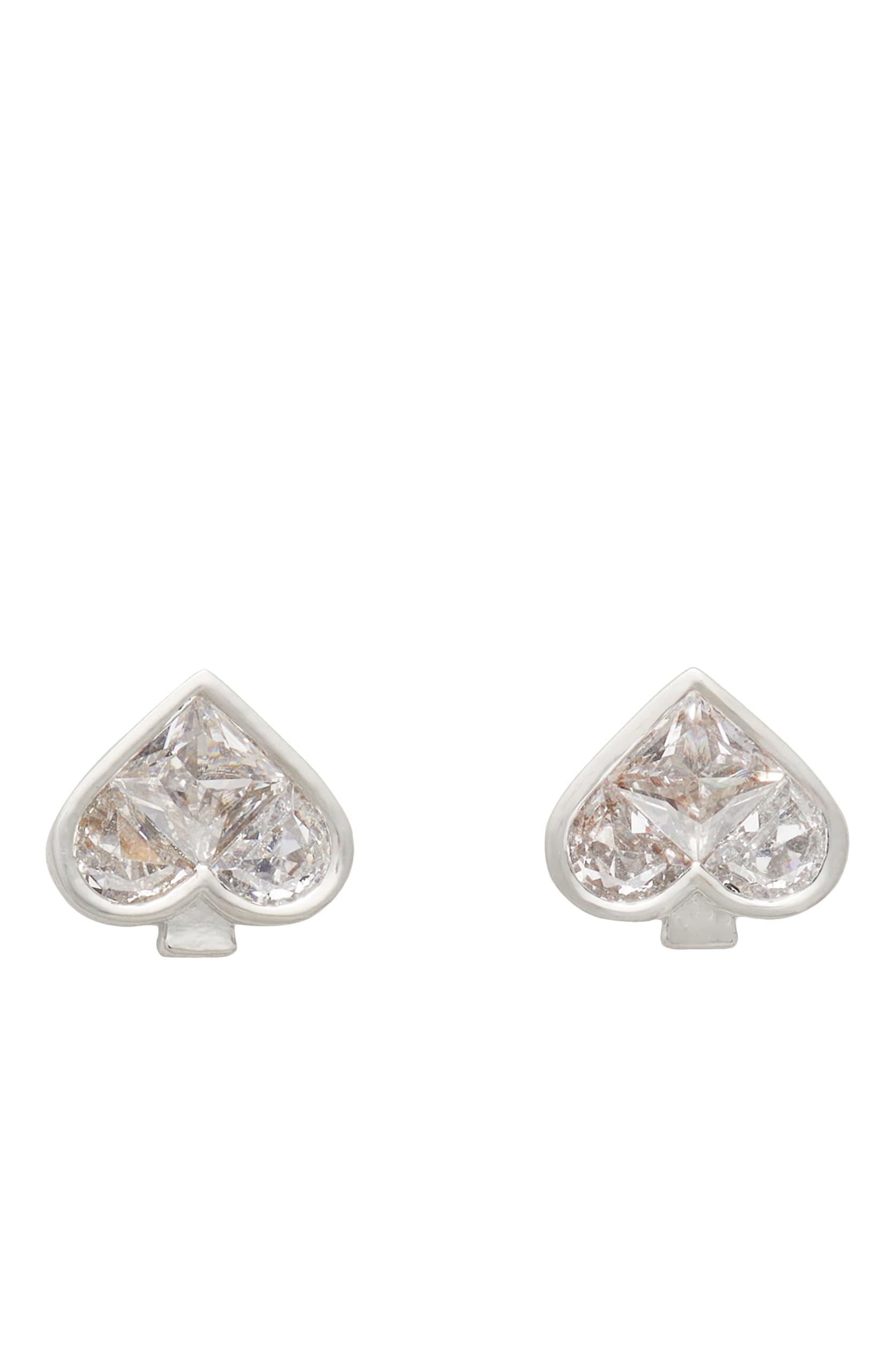 kate spade new york So Spade Studs, Clear/Silver, One Size