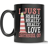Eternally Gifted I Love Lighthouses Coffee Mug - Cute Lighthouse Mug - Coffee Mug for People Who Love Lighthouses - Funny Lighthouse Mug (11oz)