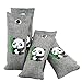 LEIDE ALL Natural Bamboo Charcoal Air Purifiers Deodorizer Bags Odor Eliminator for Home Kitchen,Shoes,Closet,Car,Pet Area (4x75g Grey)