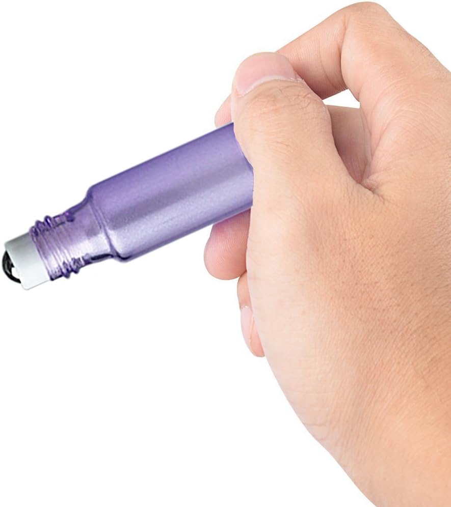 L&H Gadgets 10Pcs Essential Oil Roller Bottles 5ml Glass Refillable Dispensing Containers for Travel with Stainless Steel Roller Balls Perfect for Aromatherapy Essential Oils - Image 5