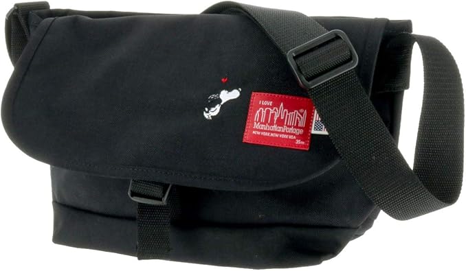Amazon マンハッタンポーテージ Manhattan Portage ショルダーバッグ Snoopy スヌーピー Pianuts ピーナッツ ブラック Manhattan Portage マンハッタンポーテージ ショルダーバッグ