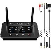 1Mii B03 Bluetooth 5.3 Transmitter Receiver for TV Home Stereo | aptX Low Latency/Adaptive/HD Wireless Audio Adapter to 2 Headphones, Volume Control, Optical RCA AUX, Soundbar Passthrough