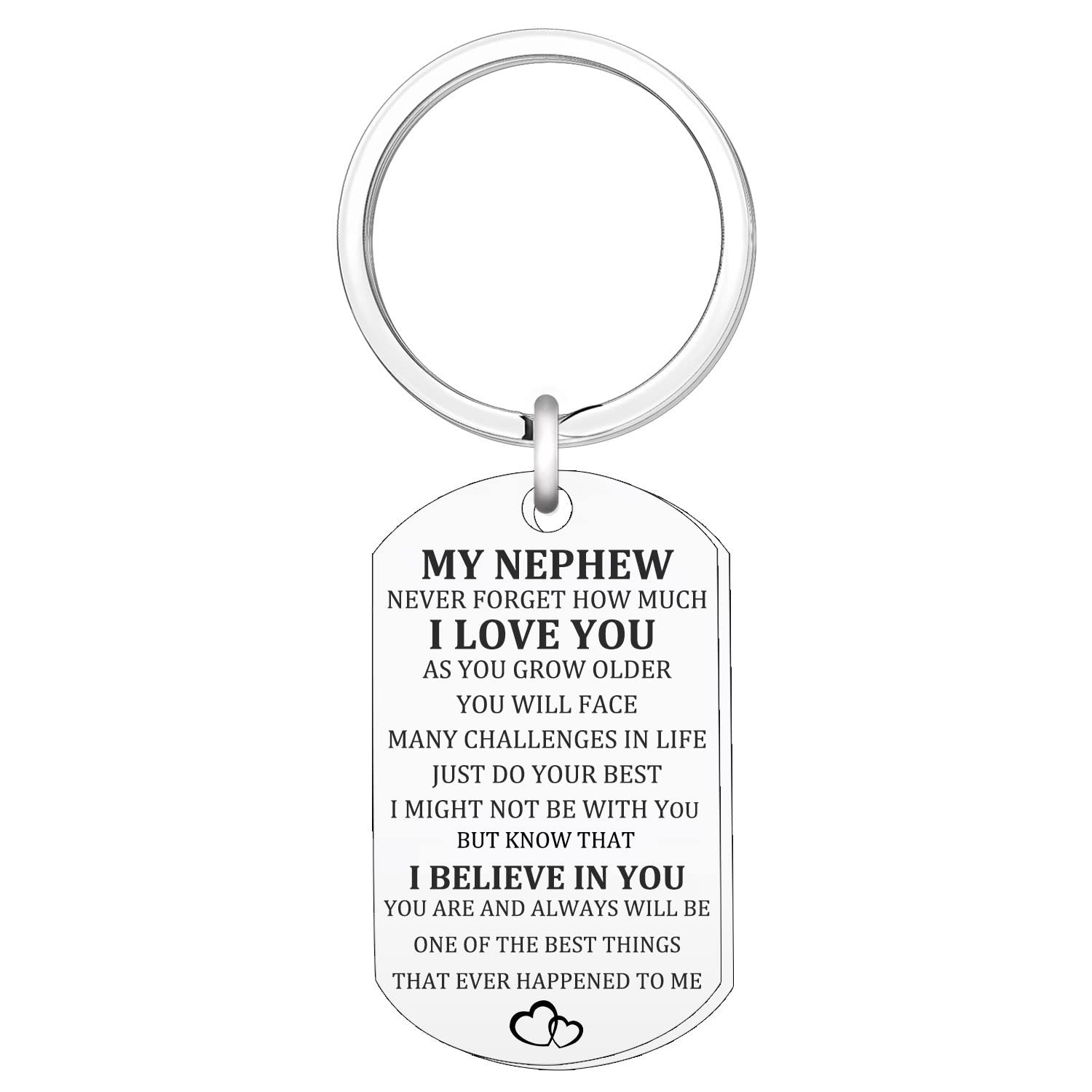 Nephew Gift Keyring Gift for Nephew Special keychain from Aunt Uncle Birthday Gifts Inspirational keychain