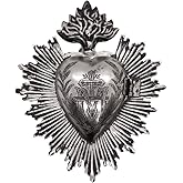 Milagro Heart Wall Ornament Ex Voto | Beautiful Sacred Heart Home Décor | Great Catholic Gift for Sacraments and Housewarming | Locket Space for Small Trinkets (Gunmetal)