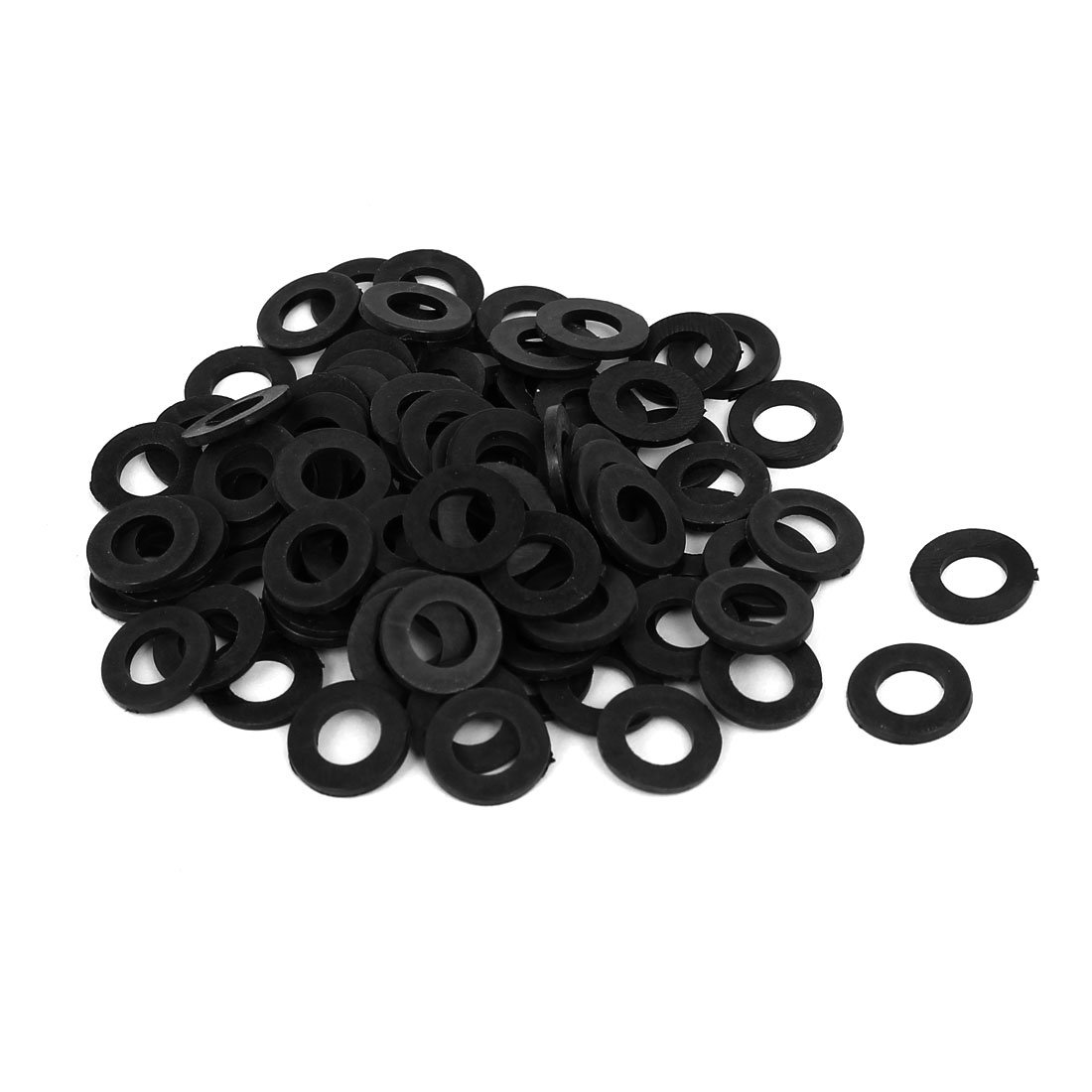 Sourcingmap M6 x 12mm x 1.2mm Nylon Flat Insulating Washers Gaskets Spacers Fastener for Faucet Pipe Water Hose Black 100PCS โ image 1