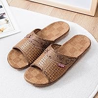 HOBULL Bamboo Rattan Cool Slippers House Slippers Skidproof Handmade