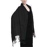 Glory Max Women Large Soft Silky Pashmina Shawl Wrap Scarf in Plain Solid Colors