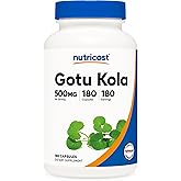 Nutricost Gotu Kola 500 MG, 180 Capsules - Vegetarian Capsules, Gluten Free, Non-GMO