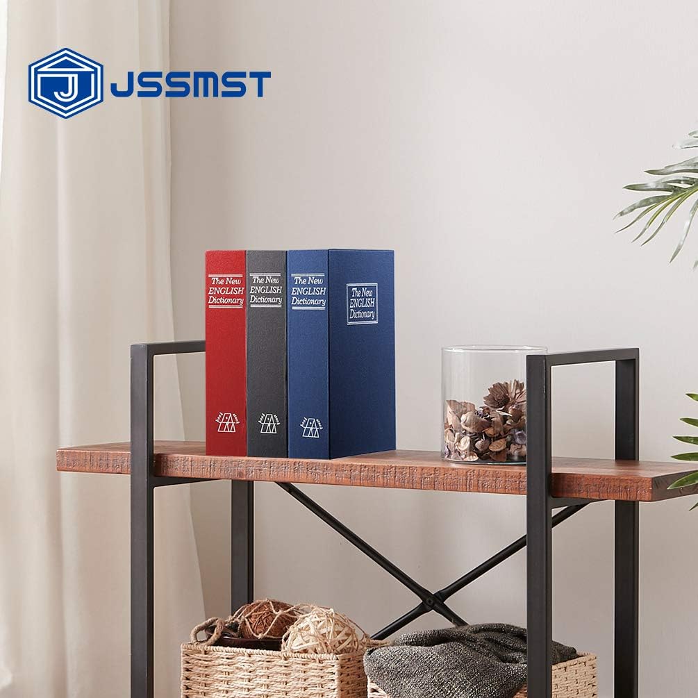 Book Safe with Key Lock – Jssmst Home Dictionary Diversion Safe Lock Box Safe Metal Box, Black Large, SM-BS004BL: Office Products