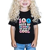 ArtJaroz 100 Days of School Shirt Kids Boys Girls Happy 100th Day of School Costume T-Shirt Toddler Short Sleeve Tee 2-8T