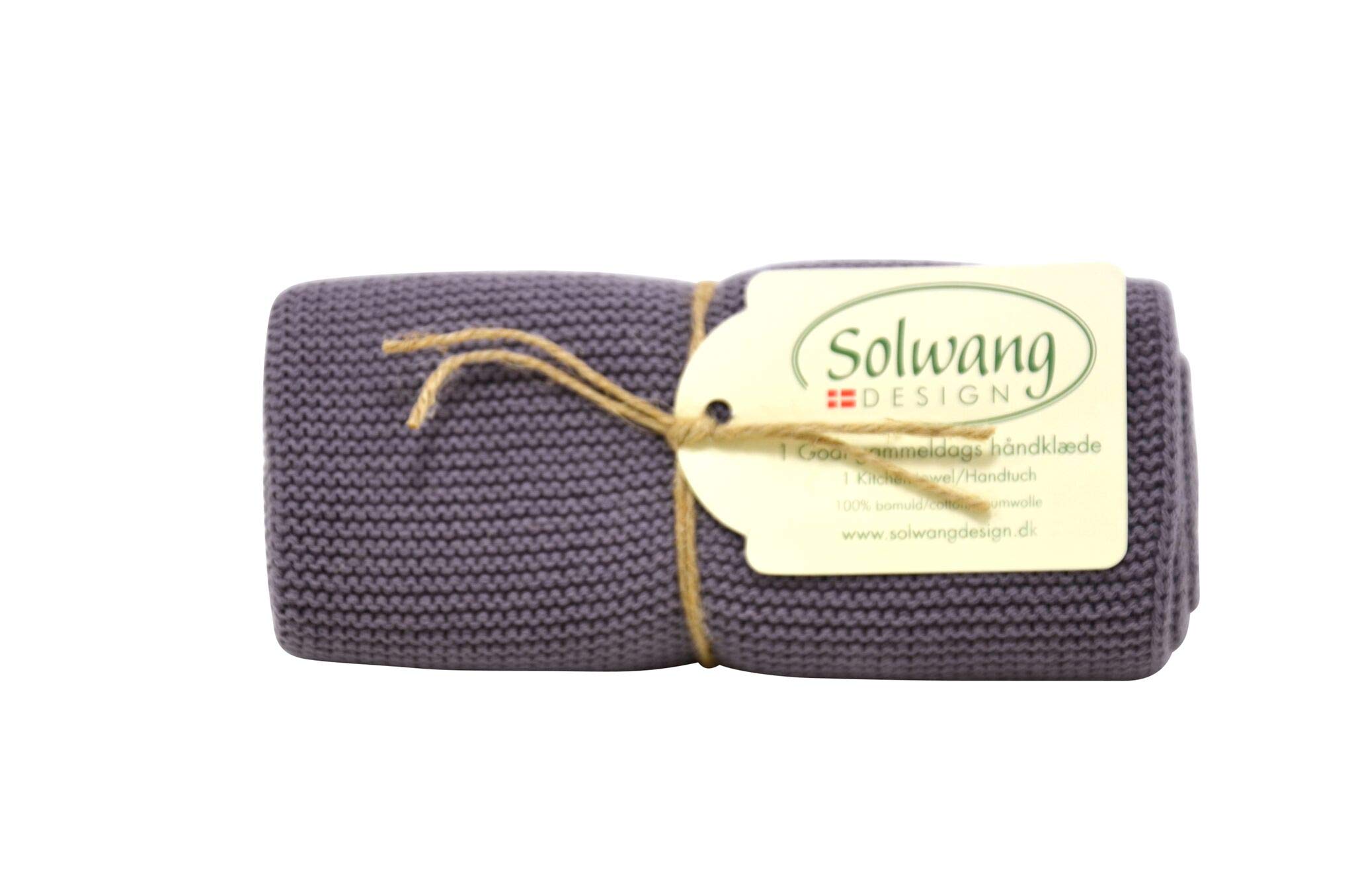 Solwang Danish Cotton in 100% Eco-Tex Certified or GOTS Certified Kitchen Hand Towels Made in India (Dusty Purple)