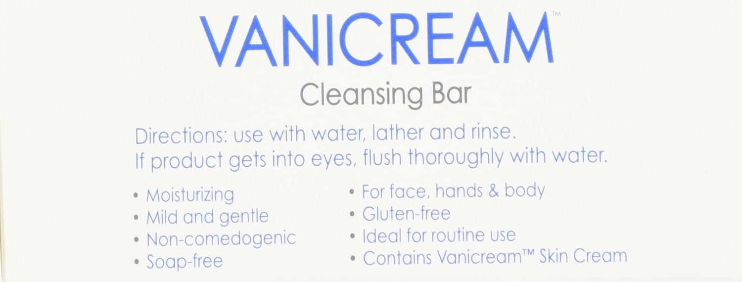 Vanicream Cleansing Bar 3.9 oz For Sensitive Skin, Pack of 4: Beauty