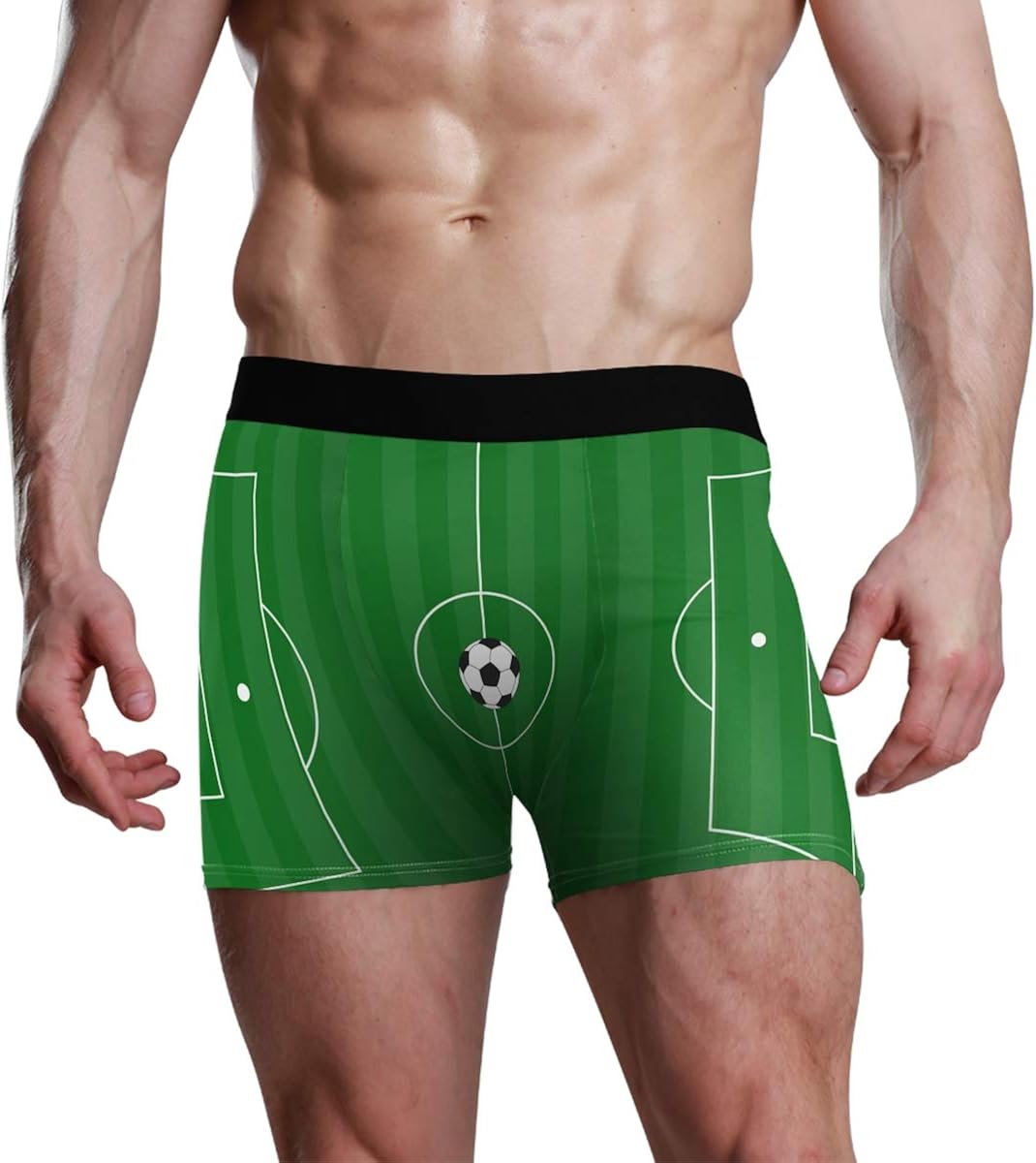 VVIEER Green Football Ground Underwear Boxer Briefs Cool