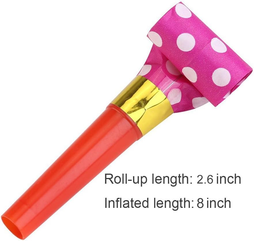 Koogel 100 Pcs Party Blower, Colorful Birthday Noisemakers Birthday Blow Horns Party Horns Party Whistles New Years Party Noisemakers Party Blowouts Whistles Party Blowouts Party Favors Noise Makers: Toys & Games