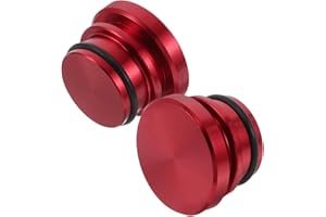Healvian Metal Car Lighter Cap 2pcs Red Dustproof Waterproof Plug Socket Covers Universal Vehicle Dashboard