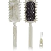 Curl Defining Brush, Curl Define Styling Brush With Cleaning Claws, Hair Brush for Combing and Shaping Men's and Women's Curls to Reduce Pulling, Curl Enhancing, Unisex (Beige)