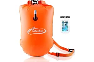 Swim Buoy, 20L Inflatable Swim Safety Float Open Water Swim Bubble for Open Water Swimmers and Triathletes Safe Swimming Trai